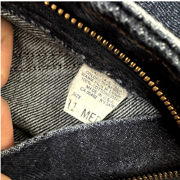 Vintage 90s Lee Dark Wash High Waisted Tapered Leg Jeans - Picture 4 of 4